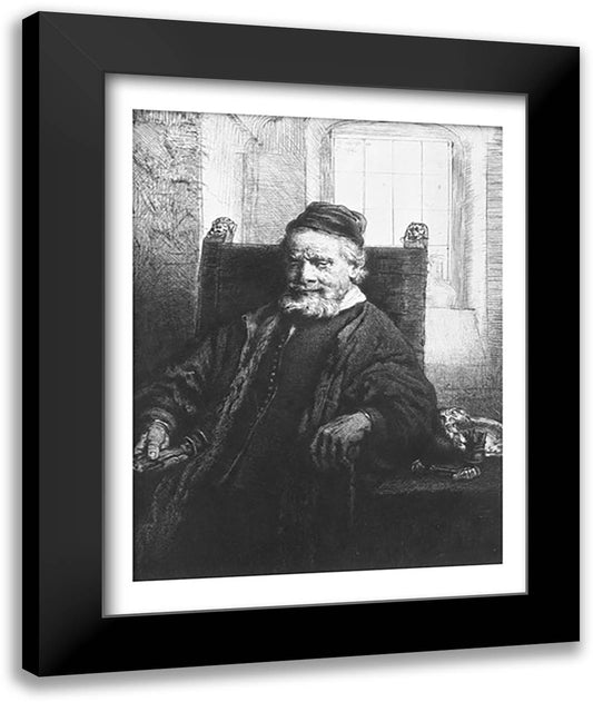 Jean Lutma, 1656 22x28 Black Modern Wood Framed Art Print Poster by Rembrandt