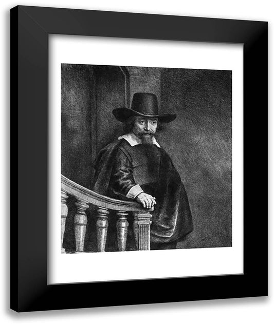 Ephraim Bonus, known as 'The Jew with the Banister' 22x28 Black Modern Wood Framed Art Print Poster by Rembrandt