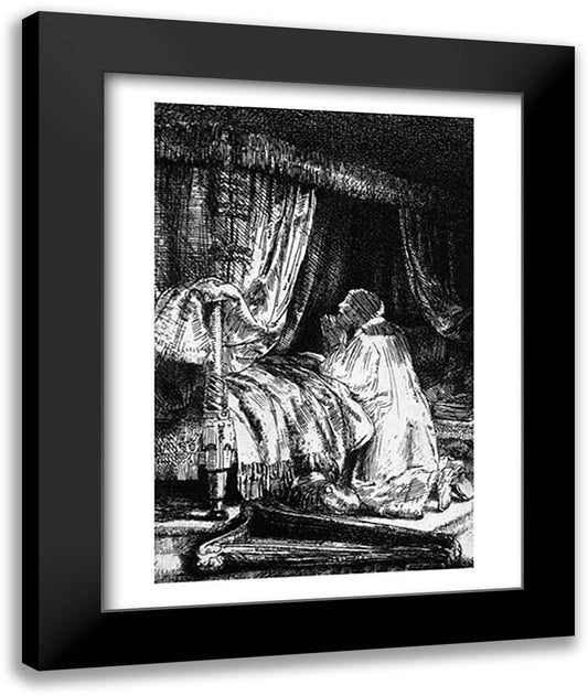 King David at prayer, 1652 22x28 Black Modern Wood Framed Art Print Poster by Rembrandt