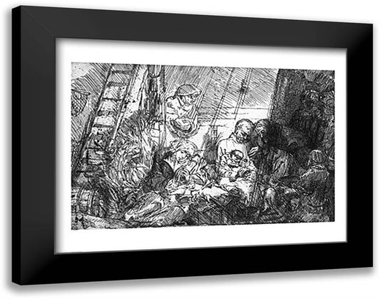 The Circumcision, 1654 28x22 Black Modern Wood Framed Art Print Poster by Rembrandt