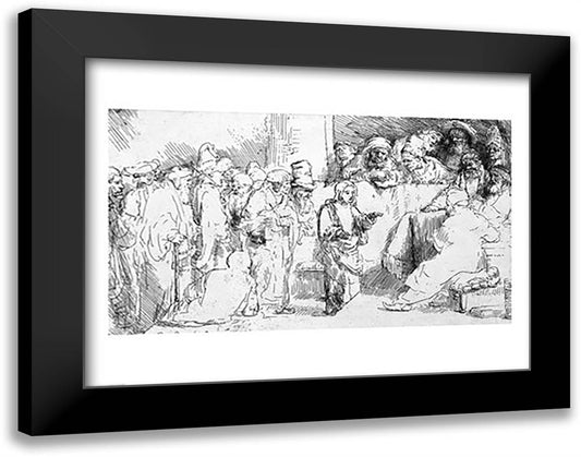 Jesus Christ among the Doctors 28x22 Black Modern Wood Framed Art Print Poster by Rembrandt