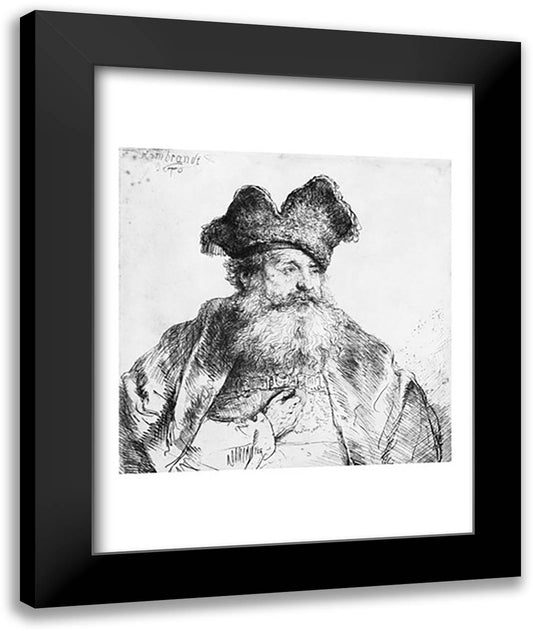 Portrait of an old man 22x28 Black Modern Wood Framed Art Print Poster by Rembrandt