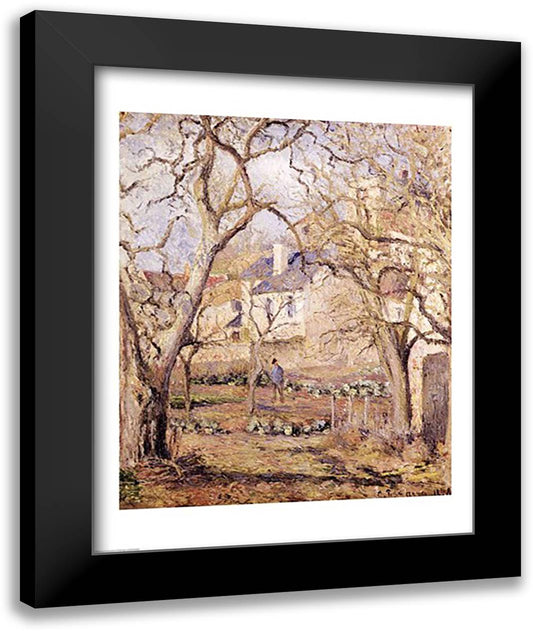 The Vegetable Garden, 1878 22x28 Black Modern Wood Framed Art Print Poster by Pissarro, Camille