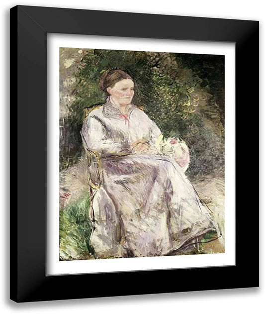 Portrait of Julie Velay, Wife of the Artist, c.1874 22x28 Black Modern Wood Framed Art Print Poster by Pissarro, Camille