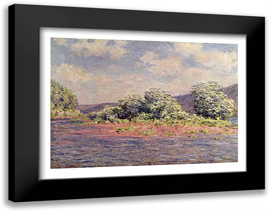 The Seine at Port-Villez, c.1890 28x22 Black Modern Wood Framed Art Print Poster by Monet, Claude
