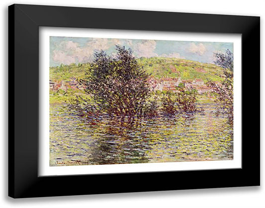Vetheuil, View from Lavacourt, 1879 28x22 Black Modern Wood Framed Art Print Poster by Monet, Claude