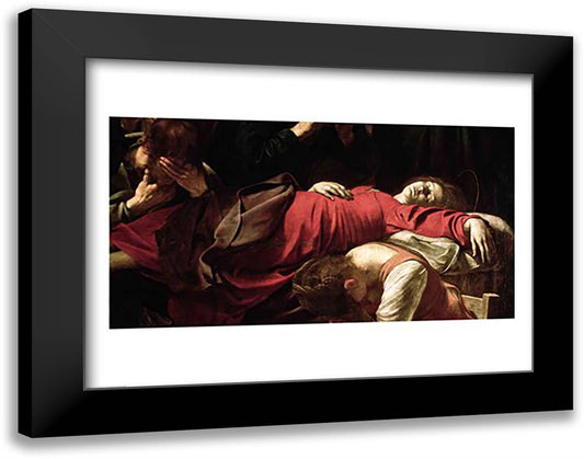 The Death of the Virgin, 1605-06 28x22 Black Modern Wood Framed Art Print Poster by Caravaggio