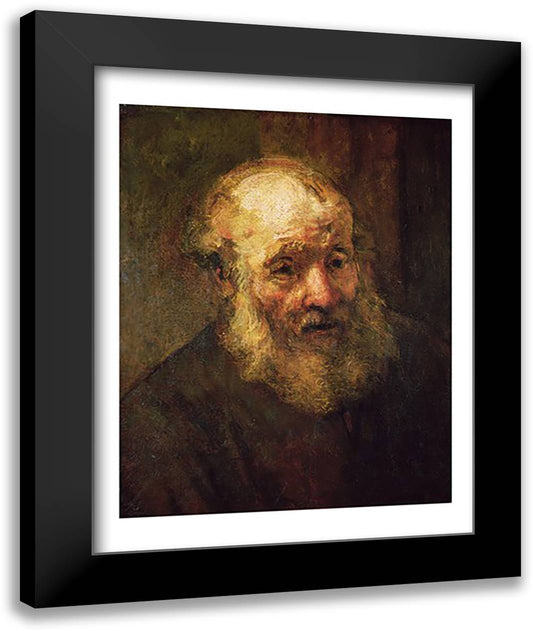 Head of an Old Man, c.1650 22x28 Black Modern Wood Framed Art Print Poster by Rembrandt