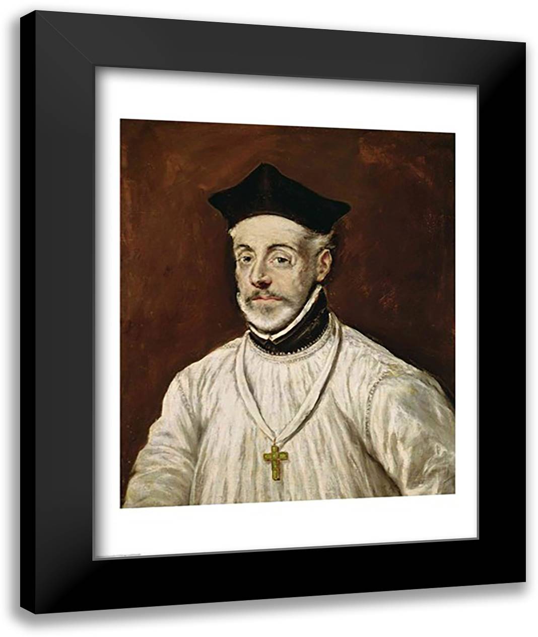 Don Diego de Covarrubias y Leiva 22x28 Black Modern Wood Framed Art Print Poster by El Greco