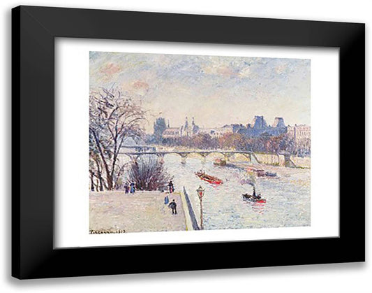 The Louvre, 1902 28x22 Black Modern Wood Framed Art Print Poster by Pissarro, Camille