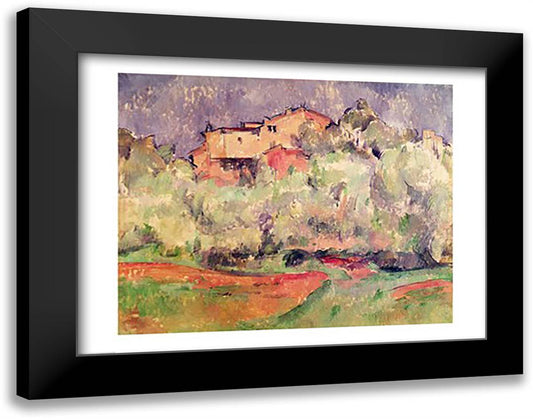 The House at Bellevue, 1888-92 28x22 Black Modern Wood Framed Art Print Poster by Cezanne, Paul