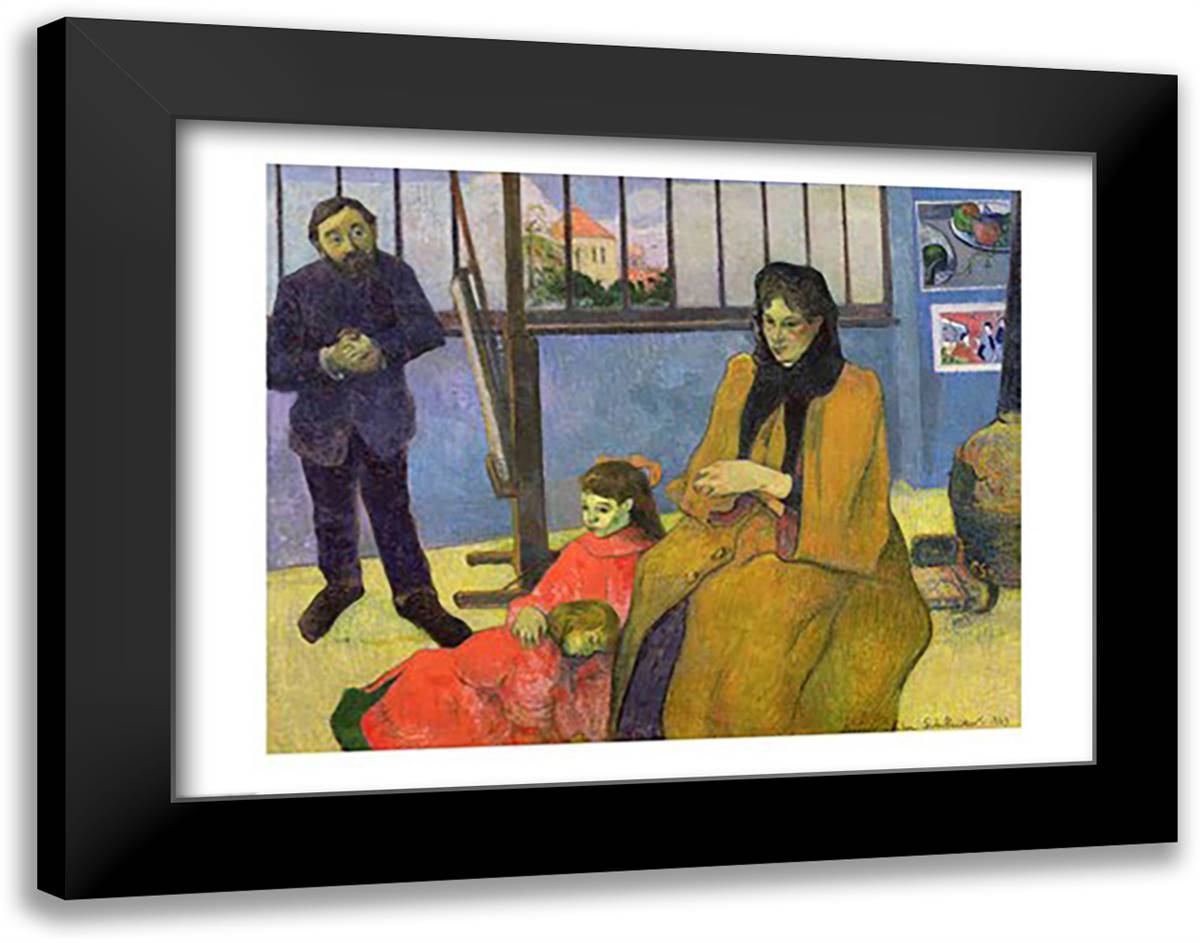 The Schuffenecker Family 28x22 Black Modern Wood Framed Art Print Poster by Gauguin, Paul