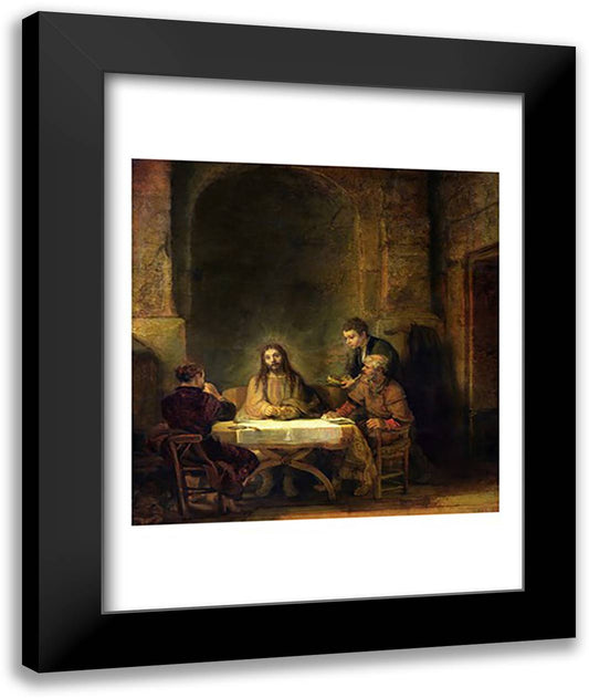 The Supper at Emmaus, 1648 22x28 Black Modern Wood Framed Art Print Poster by Rembrandt