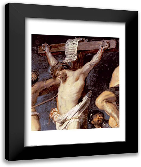 Christ Between the Two Thieves, 1620 22x28 Black Modern Wood Framed Art Print Poster by Rubens, Peter Paul