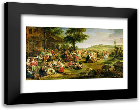 The Kermesse 28x22 Black Modern Wood Framed Art Print Poster by Rubens, Peter Paul