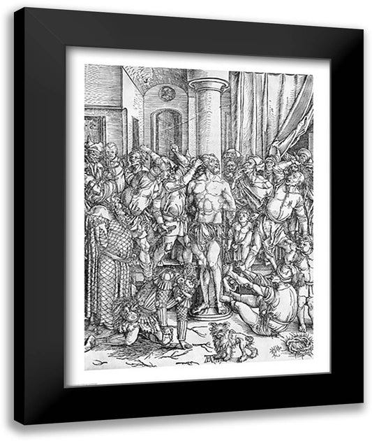 The Flagellation of Jesus Christ 22x28 Black Modern Wood Framed Art Print Poster by Durer, Albrecht