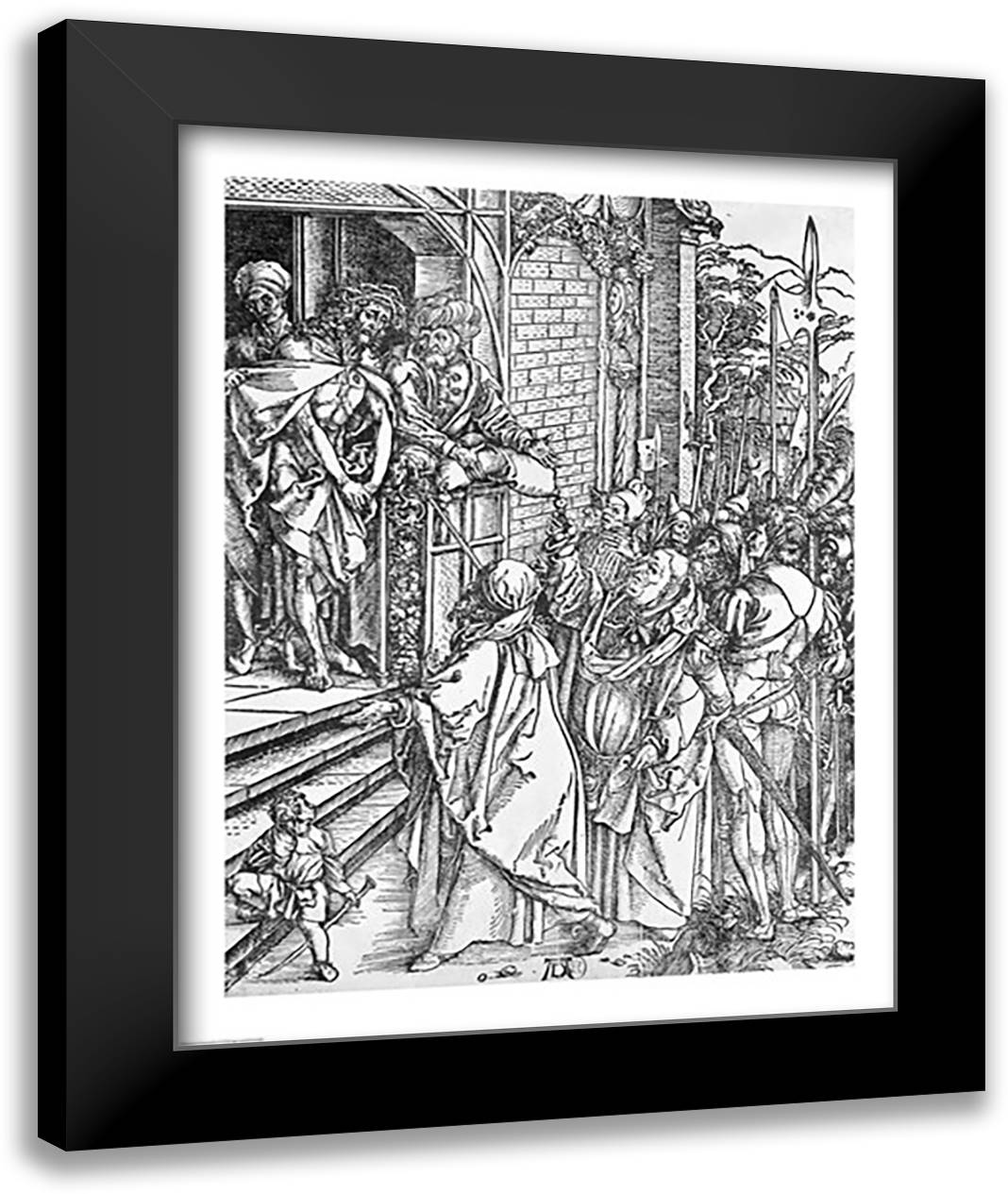 Christ presented to the people 22x28 Black Modern Wood Framed Art Print Poster by Durer, Albrecht