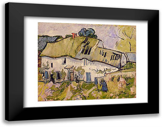 The Farm in Summer, 1890 28x22 Black Modern Wood Framed Art Print Poster by Van Gogh, Vincent