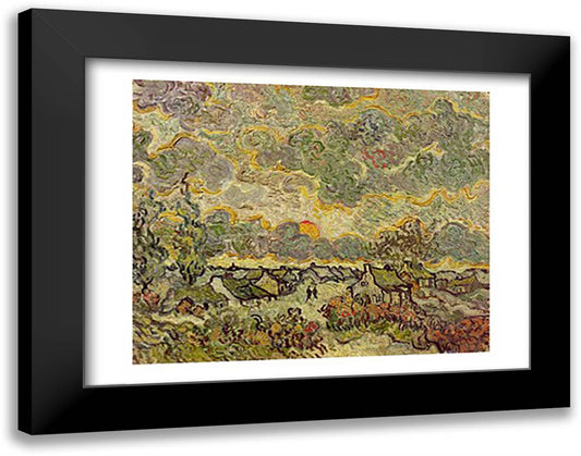 Autumn landscape, 1890 28x22 Black Modern Wood Framed Art Print Poster by Van Gogh, Vincent