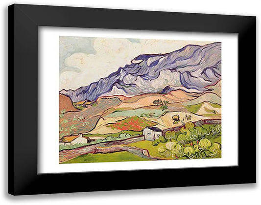 The Alpilles, 1890 28x22 Black Modern Wood Framed Art Print Poster by Van Gogh, Vincent
