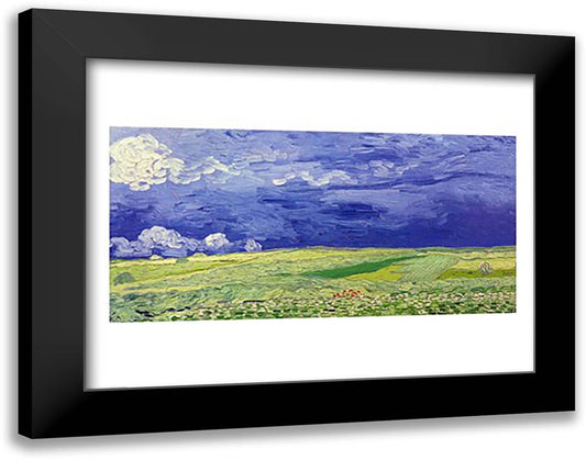Wheatfields under Thunderclouds, 1890 28x22 Black Modern Wood Framed Art Print Poster by Van Gogh, Vincent