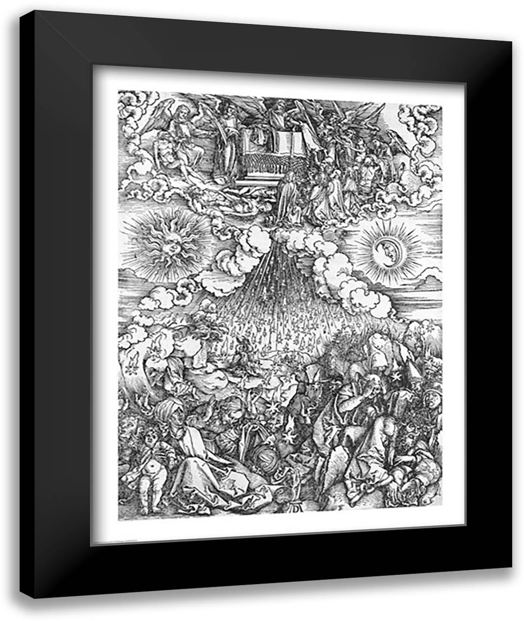 Scene from the Apocalypse, The Opening of the Fifth and Sixth Seals 22x28 Black Modern Wood Framed Art Print Poster by Durer, Albrecht