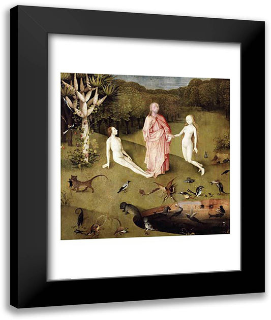 The Garden of Earthly Delights, c.1500, Detail 22x28 Black Modern Wood Framed Art Print Poster by Bosch, Hieronymus