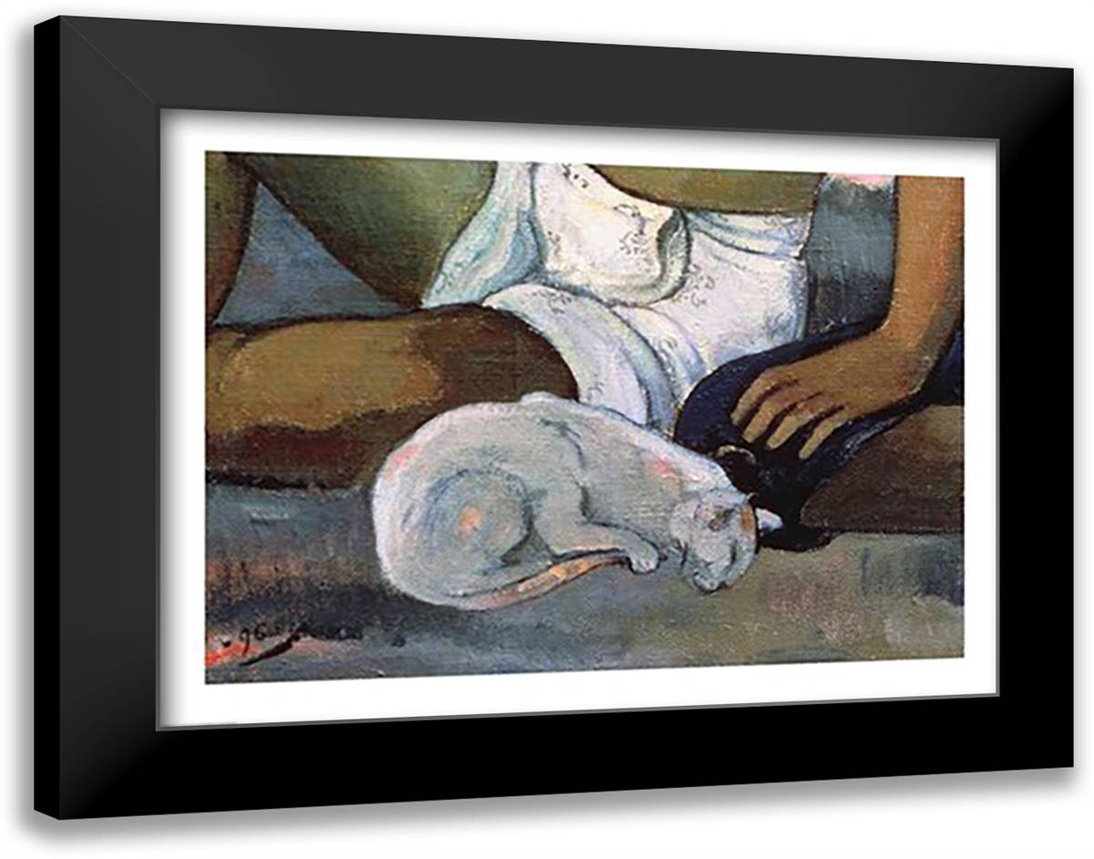 Eiaha Ohipa, detail 28x22 Black Modern Wood Framed Art Print Poster by Gauguin, Paul
