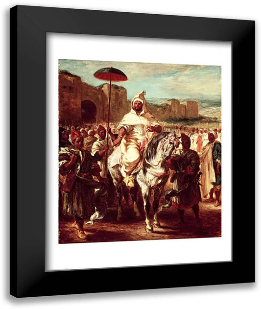 Abd Ar-Rahman Sultan of Morocco 22x28 Black Modern Wood Framed Art Print Poster by Delacroix, Eugene