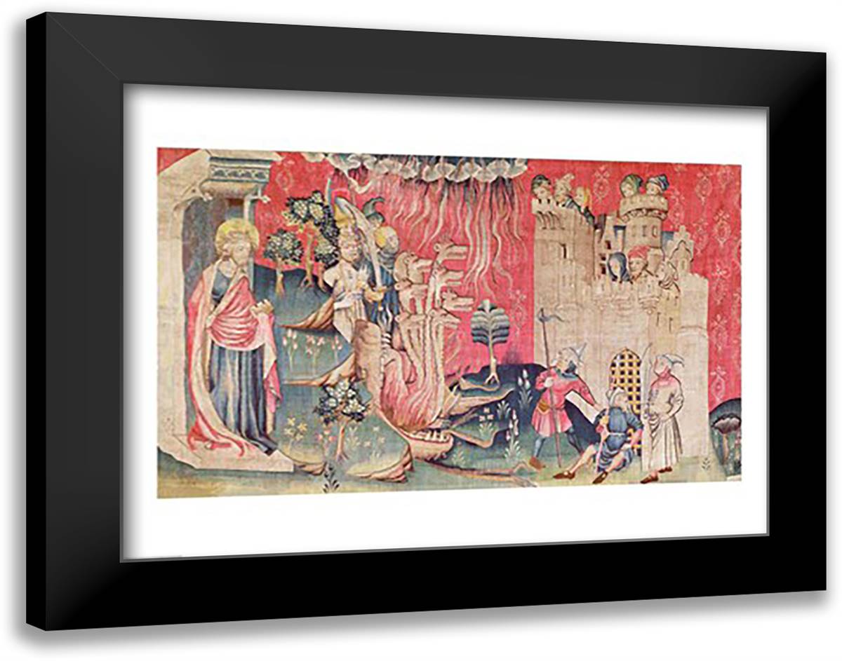 The Siege of the Town 28x22 Black Modern Wood Framed Art Print Poster by Bataille, Nicolas