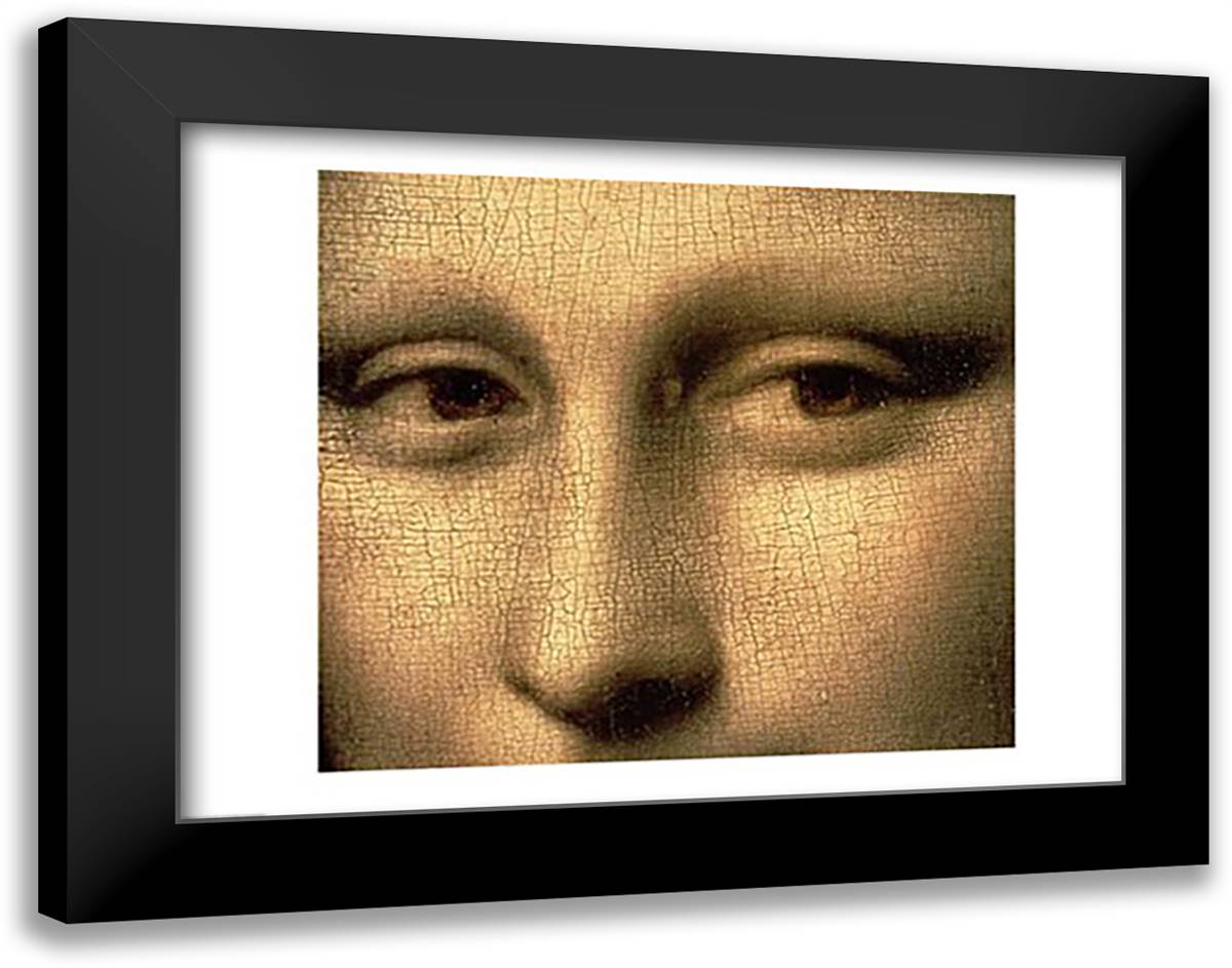 Mona Lisa, Face Detail 28x22 Black Modern Wood Framed Art Print Poster by da Vinci, Leonardo