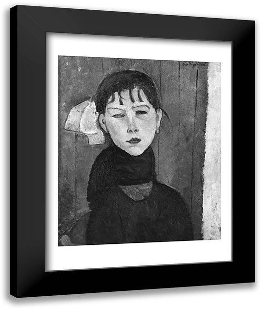 Marie, young woman of the people 22x28 Black Modern Wood Framed Art Print Poster by Modigliani, Amedeo