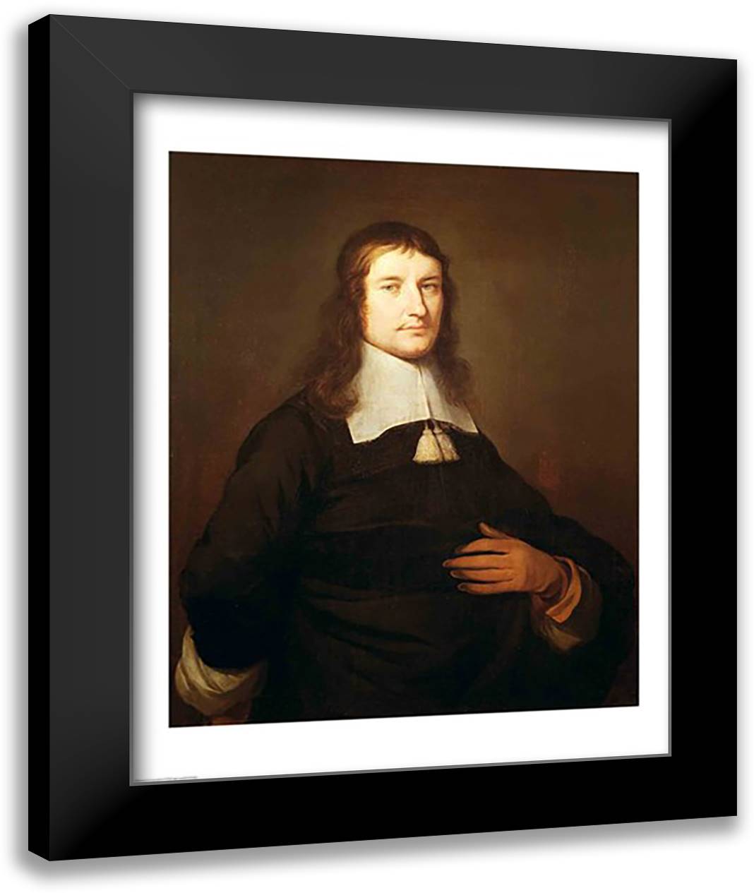 Self Portrait, c.1625 22x28 Black Modern Wood Framed Art Print Poster by Champaigne, Philippe De