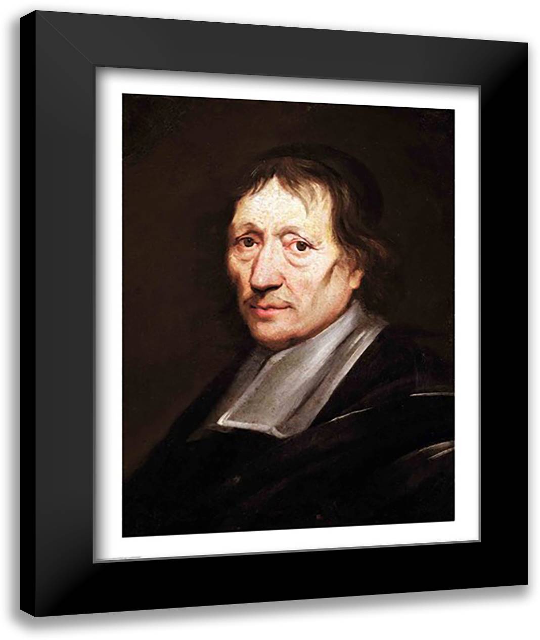 Self Portrait, c.1672 22x28 Black Modern Wood Framed Art Print Poster by Champaigne, Philippe De