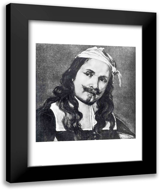 Self-portrait 22x28 Black Modern Wood Framed Art Print Poster by Caravaggio