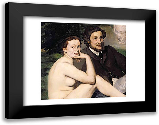 Dejeuner sur l'Herbe, 1863, detail 28x22 Black Modern Wood Framed Art Print Poster by Manet, Edouard
