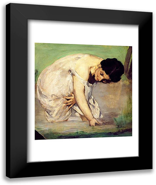 Dejeuner sur l'Herbe, 1863, detail 22x28 Black Modern Wood Framed Art Print Poster by Manet, Edouard