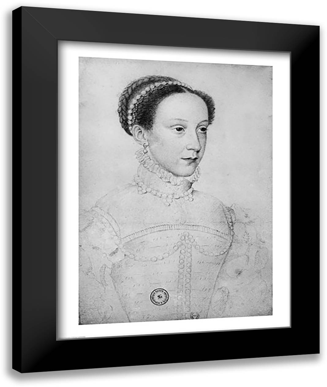 Mary Queen of Scots, 1559 22x28 Black Modern Wood Framed Art Print Poster by Clouet, Francois