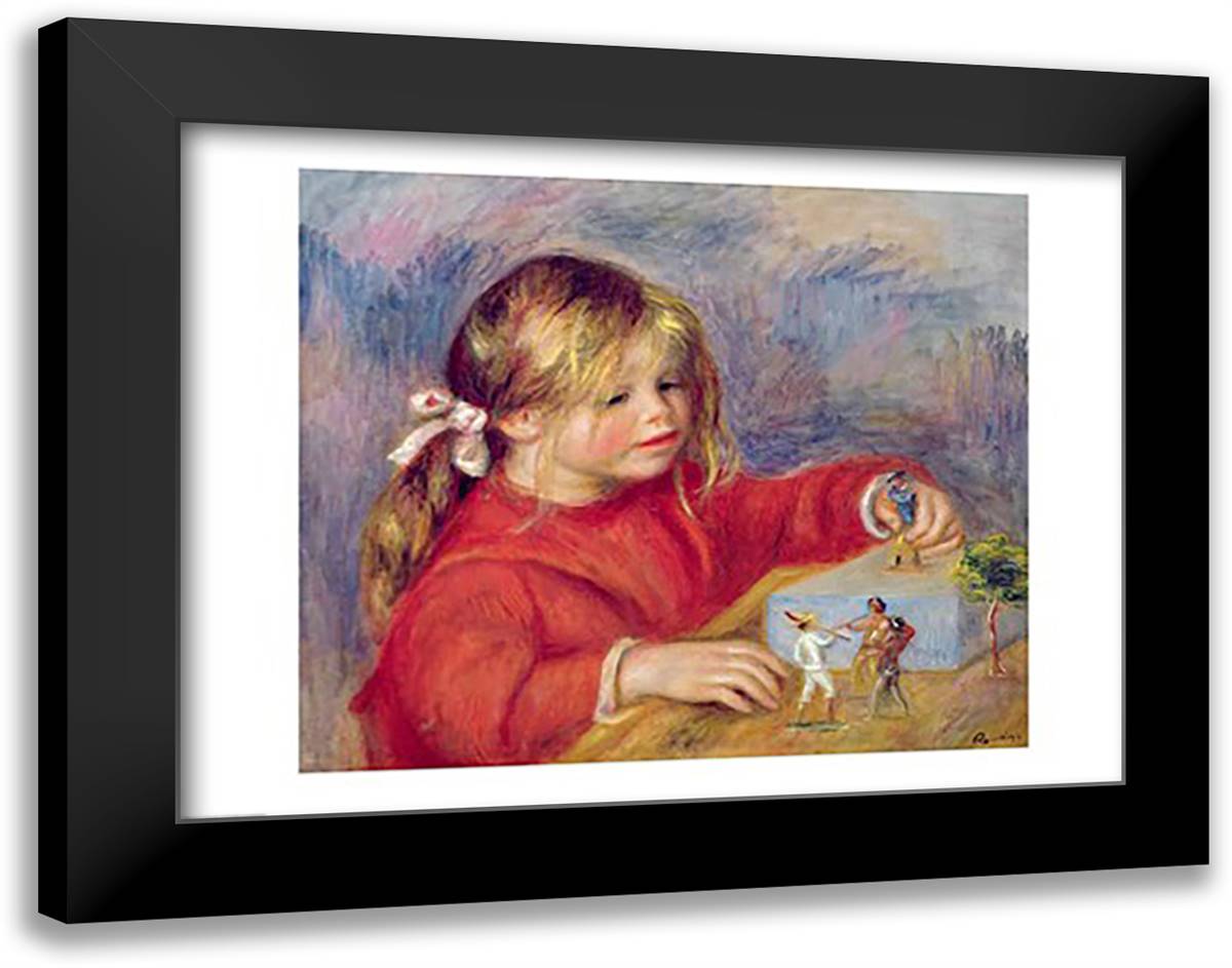 Claude Renoir at play, c.1905 28x22 Black Modern Wood Framed Art Print Poster by Renoir, Pierre-Auguste