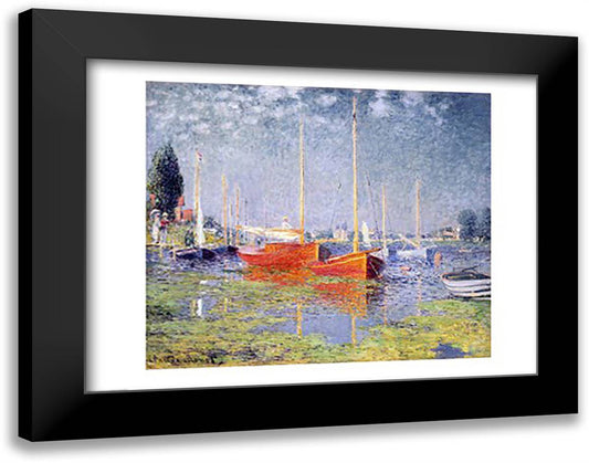 Argenteuil, 1875 28x22 Black Modern Wood Framed Art Print Poster by Monet, Claude
