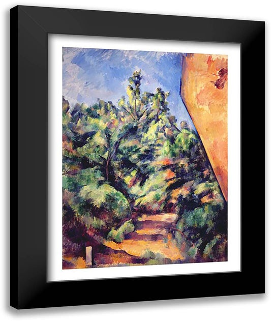 Red rock, c.1895 22x28 Black Modern Wood Framed Art Print Poster by Cezanne, Paul