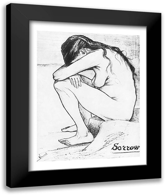 Sorrow, 1882 22x28 Black Modern Wood Framed Art Print Poster by Van Gogh, Vincent