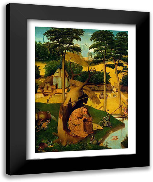 Temptation of St. Anthony, 1490 22x28 Black Modern Wood Framed Art Print Poster by Bosch, Hieronymus