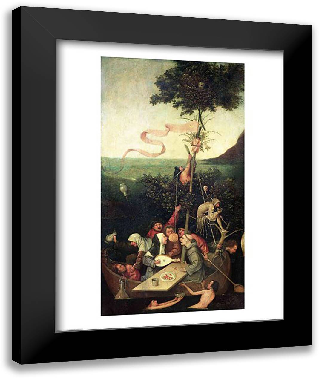 The Ship of Fools, c.1500 22x28 Black Modern Wood Framed Art Print Poster by Bosch, Hieronymus