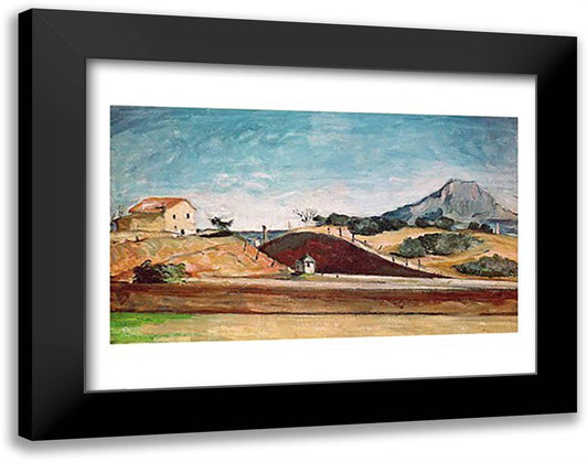 The Railway Cutting 28x22 Black Modern Wood Framed Art Print Poster by Cezanne, Paul