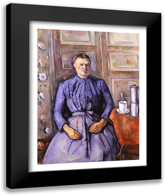 Woman with a Coffee Pot 22x28 Black Modern Wood Framed Art Print Poster by Cezanne, Paul