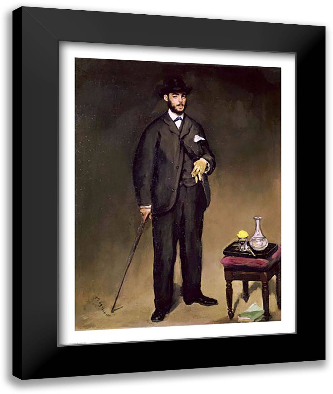 Theodore Duret 22x28 Black Modern Wood Framed Art Print Poster by Manet, Edouard