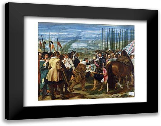 The Surrender of Breda, 1625 28x22 Black Modern Wood Framed Art Print Poster by Velazquez, Diego