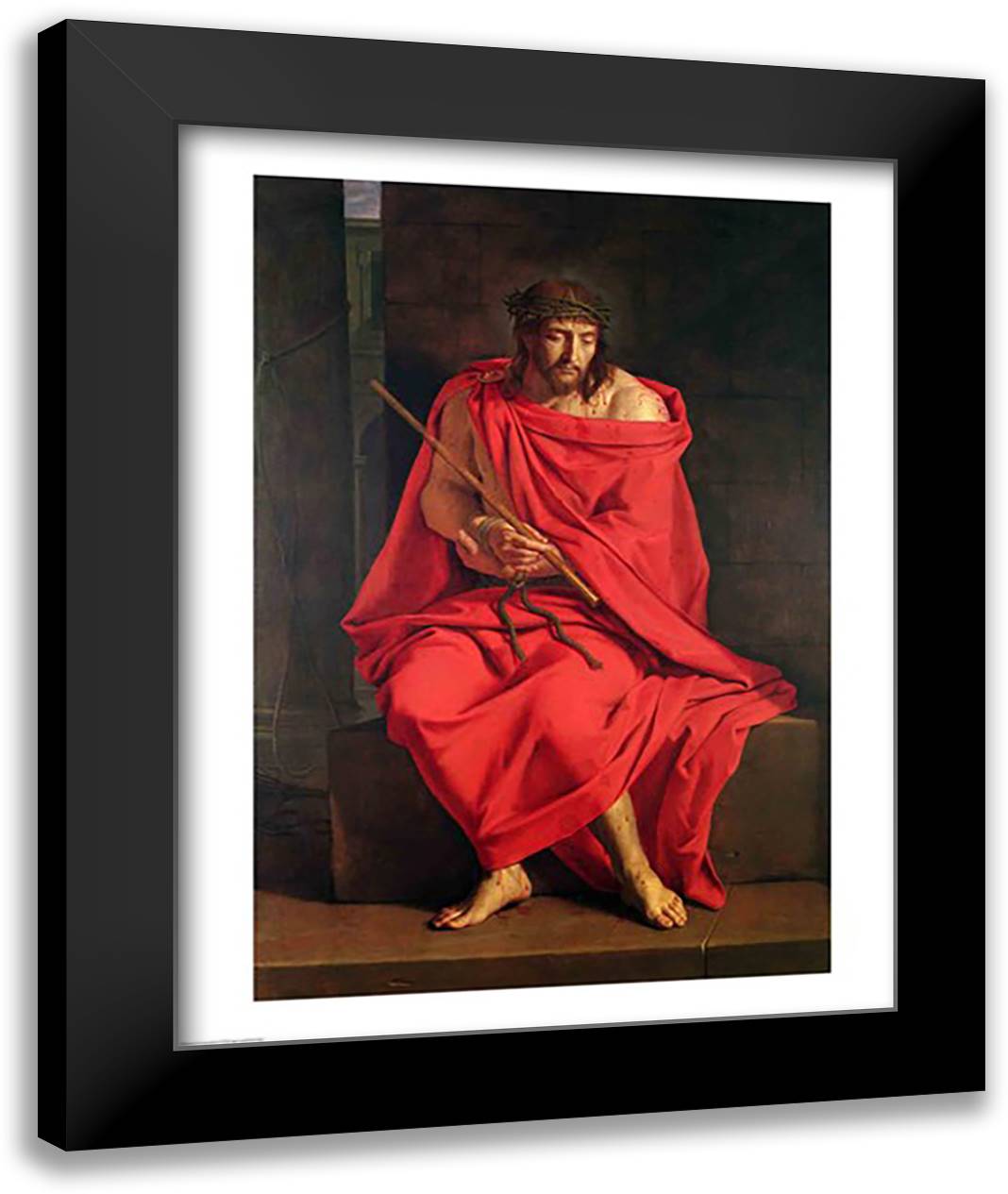 Jesus mocked 22x28 Black Modern Wood Framed Art Print Poster by Champaigne, Philippe De