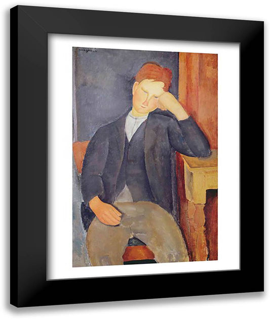The young apprentice 22x28 Black Modern Wood Framed Art Print Poster by Modigliani, Amedeo